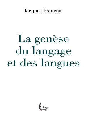 cover image of La genèse du langage et des langues